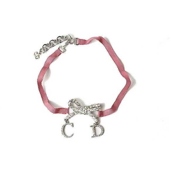 Christian Dior Dior Pink Silver Rhinestone Necklace Choker - Picture 2 of 7